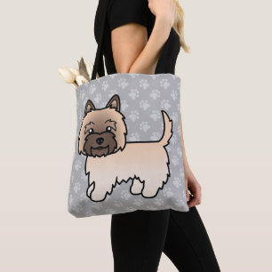 Wheaten Cairn Terrier Dog Cute Cartoon Drawing Tote Bag