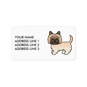 Wheaten Cairn Terrier Dog Illustration Custom Text Label
