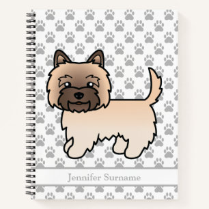 Wheaten Cairn Terrier Dog Illustration Custom Text Notebook