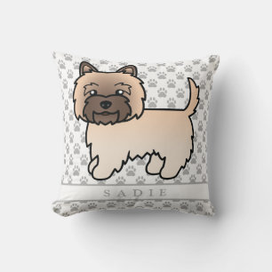 Wheaten Cairn Terrier Dog Illustration & Name Cushion