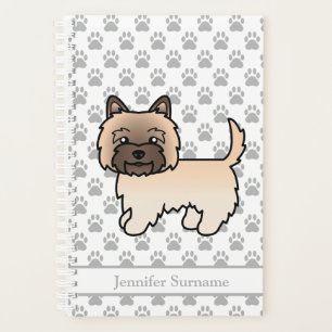 Wheaten Cairn Terrier Dog With Paws & Custom Name Planner