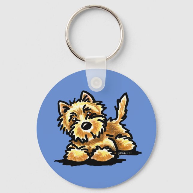 Wheaten Cairn Terrier Key Ring (Front)