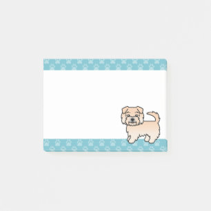 Wheaten Norfolk Terrier Cartoon Dog & Blue Borders Post-it Notes
