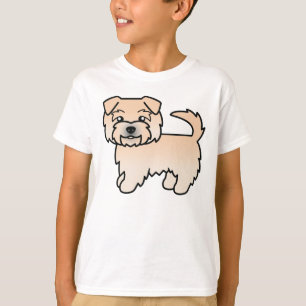 Wheaten Norfolk Terrier Cartoon Dog Drawing T-Shirt