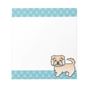 Wheaten Norfolk Terrier Cartoon Dog Illustration Notepad