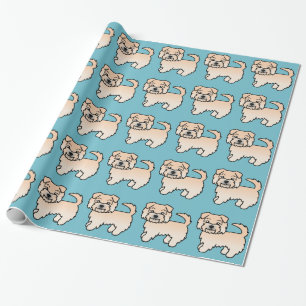 Wheaten Norfolk Terrier Cartoon Dog Pattern Wrapping Paper