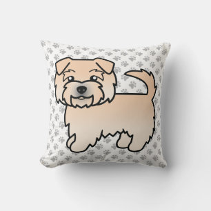 Wheaten Norfolk Terrier Cartoon Dog & Paws Cushion