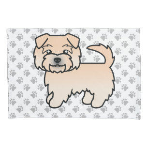 Wheaten Norfolk Terrier Cartoon Dog & Paws Pillowcase
