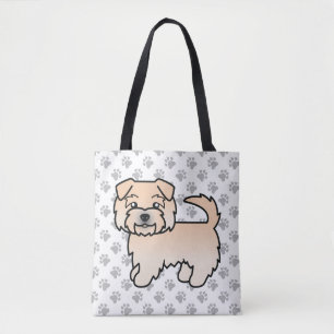 Wheaten Norfolk Terrier Cartoon Dog & Paws Tote Bag