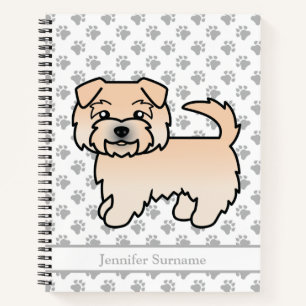 Wheaten Norfolk Terrier Cartoon Dog & Text Notebook
