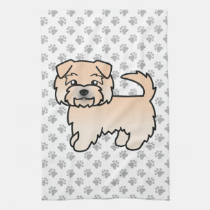 Wheaten Norfolk Terrier Cute Cartoon Dog Tea Towel