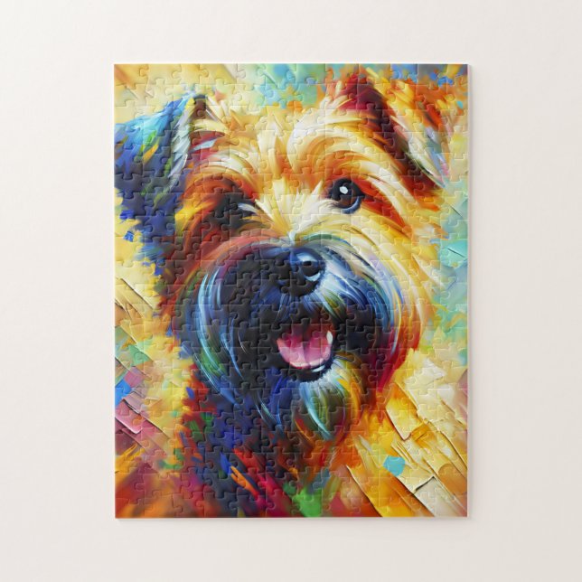 Wheaten Norfolk Terrier Dog Acrylic Print Jigsaw Puzzle (Vertical)