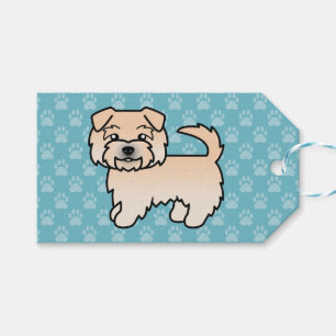 Wheaten Norfolk Terrier Dog Illustration On Blue Gift Tags