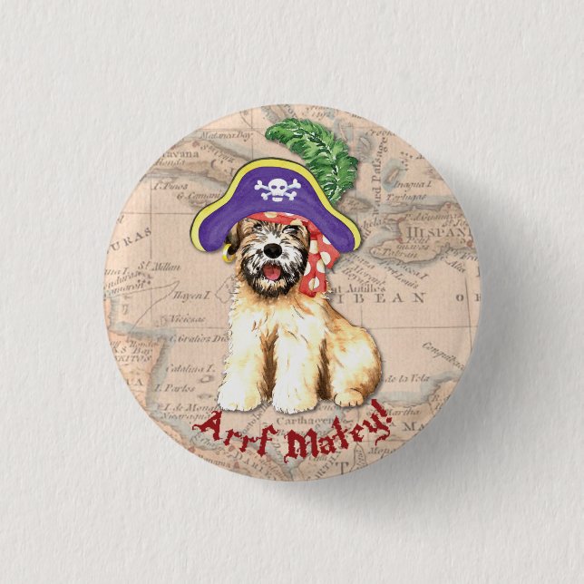 Wheaten Pirate 3 Cm Round Badge (Front)