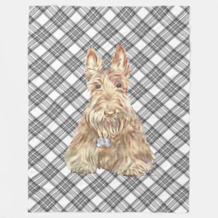 Wheaten Scottie Tartan Fleece Blanket
