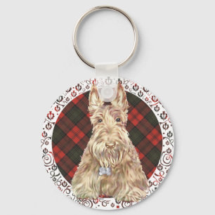 Wheaten Scottie Tartan Key Ring