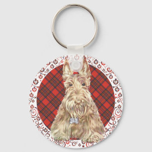 Wheaten Scottie Tartan Key Ring