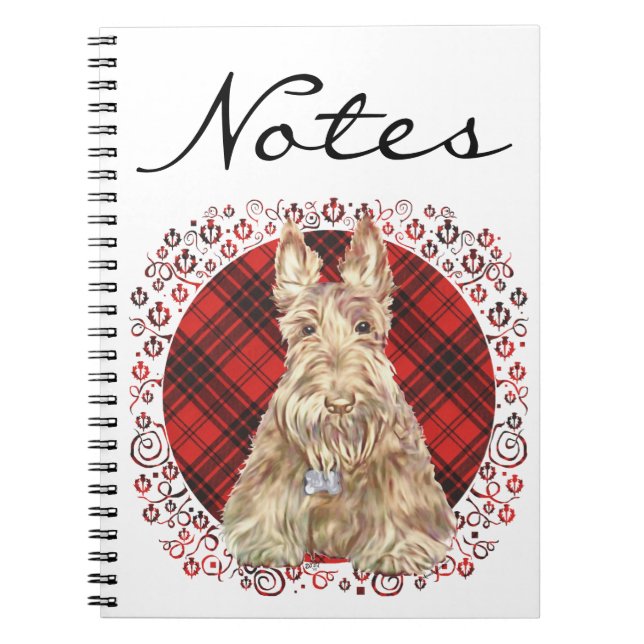 Wheaten Scottie Tartan Notebook (Front)