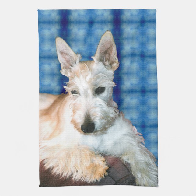 Wheaten Scottie Terrier Kitchen Towel (Vertical)