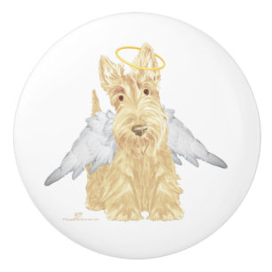 Wheaten Scottish Terrier Angel Ceramic Knob