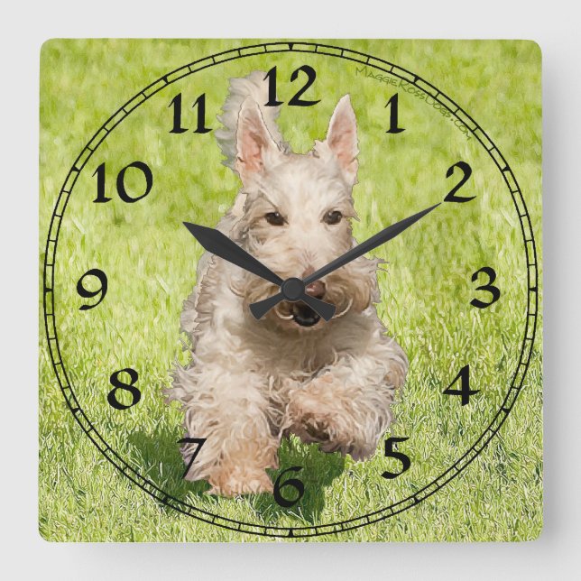 Wheaten Scottish Terrier Clock (Front)