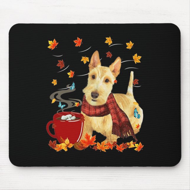 Wheaten Scottish Terrier - Fall - Chocolate - Hot  Mouse Mat (Front)