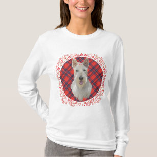 Wheaten Scottish Terrier on Tartan T-Shirt