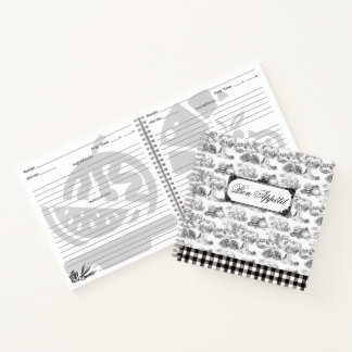 WHEATEN Terrier Black Toile Bon Appétit Recipe Notebook