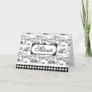 WHEATEN Terrier Black Toile "Sláinte" Gaelic Thank You Card