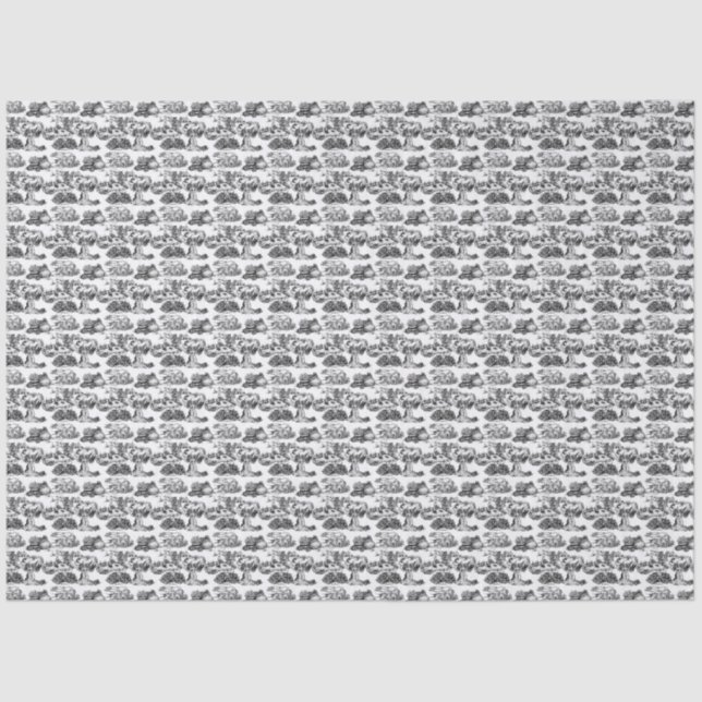 WHEATEN Terrier Black Toile Tissue Paper (Front)