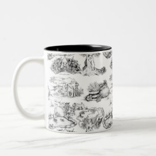 WHEATEN Terrier Black Toile Two-Tone Coffee Mug