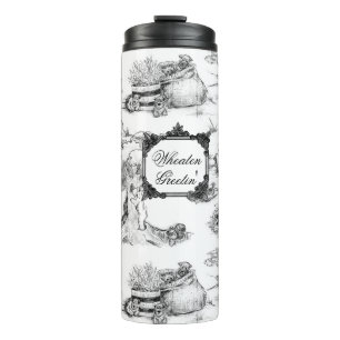 WHEATEN Terrier Black Toile w/Customisation Thermal Tumbler