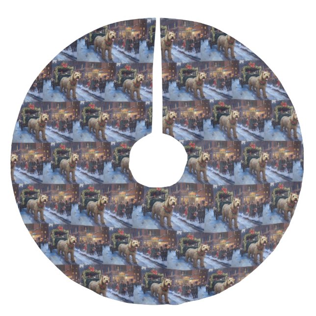 Wheaten Terrier Christmas Festive Season Brushed Polyester Tree Skirt (Front)