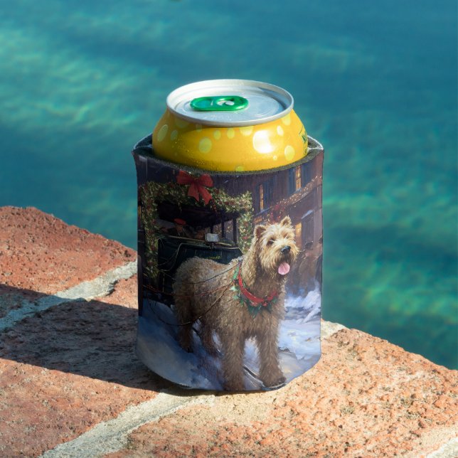 Wheaten Terrier Christmas Festive Season Can Cooler (In Situ Pool)