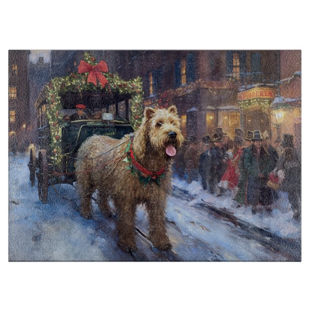 Wheaten Terrier Christmas Festive Season Cutting Board (Front)