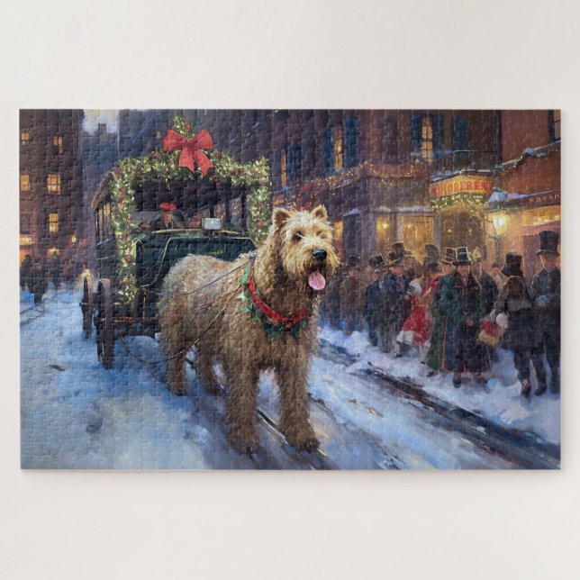 Wheaten Terrier Christmas Festive Season Jigsaw Puzzle (Horizontal)