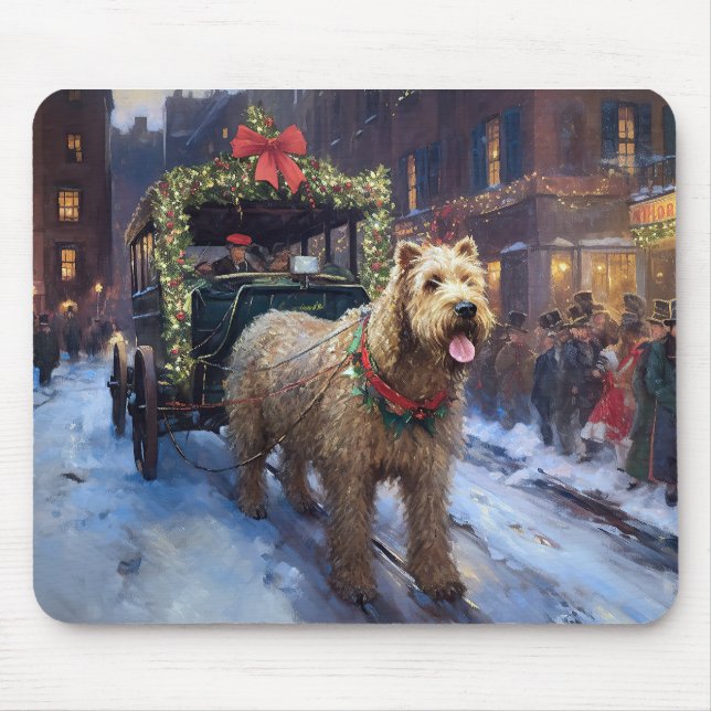 Wheaten Terrier Christmas Festive Season Mouse Mat (Front)