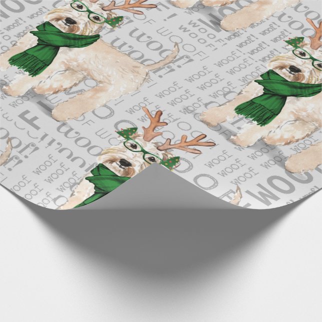 Wheaten Terrier Christmas for Dog Lover Wrapping Paper (Corner)
