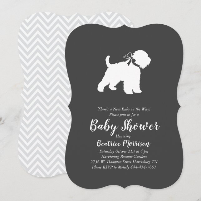 Wheaten Terrier Dog Baby Shower Gender Neutral Invitation (Front/Back)
