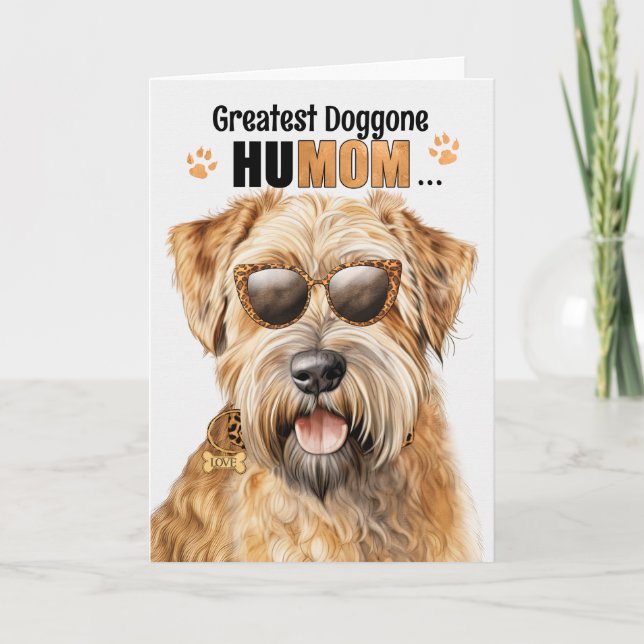 Wheaten Terrier Dog Best HuMOM Ever Mother's Day Holiday Card (Front)