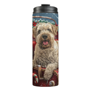Wheaten Terrier Dog Christmas Festive  Thermal Tumbler