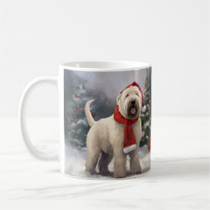 Wheaten Terrier Dog in Snow Christmas Coffee Mug