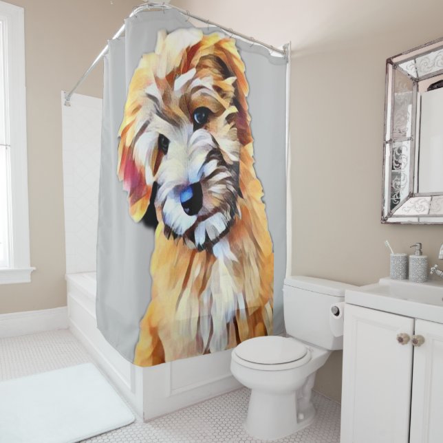 Wheaten Terrier Dog Shower Curtain (In Situ)