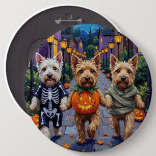Wheaten Terrier Dogs In Halloween Cotumes 6 Cm Round Badge