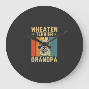 Wheaten Terrier Grandpa Large Clock