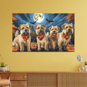 Wheaten Terrier Halloween Spooky Canvas Print