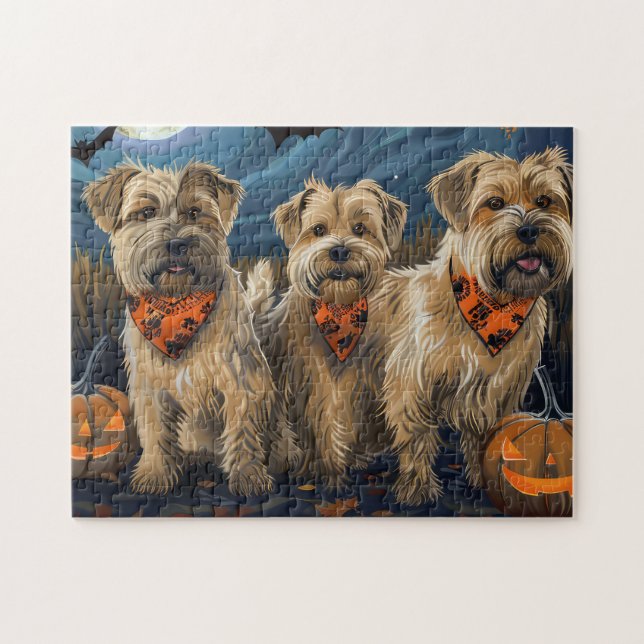 Wheaten Terrier Halloween Spooky Jigsaw Puzzle (Horizontal)