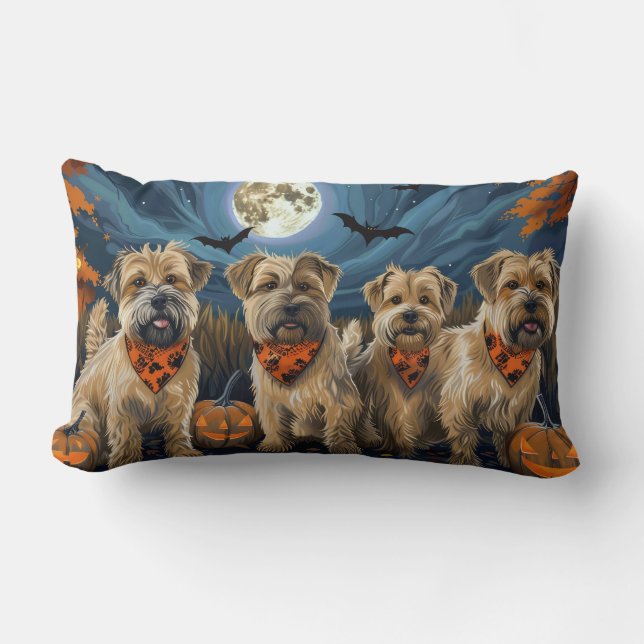 Wheaten Terrier Halloween Spooky Lumbar Cushion (Front)