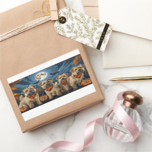 Wheaten Terrier Halloween Spooky Rectangular Sticker