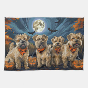 Wheaten Terrier Halloween Spooky Tea Towel
